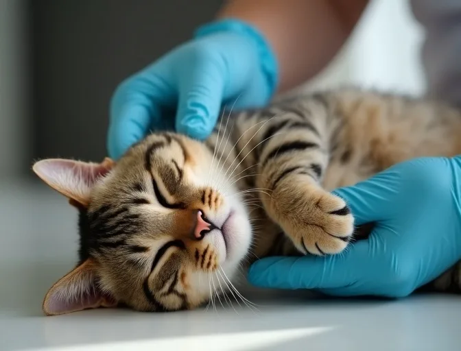 Specialist carefully handling a deceased cat with dignity in Kilsyth